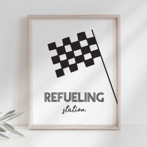 Refueling Station Race Car Party Sign