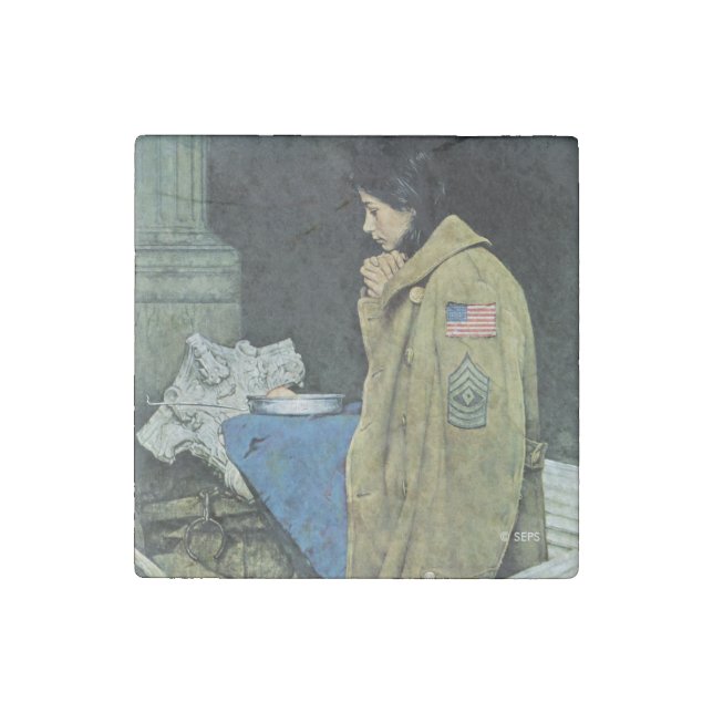 Refugee Thanksgiving Stone Magnet (Front)