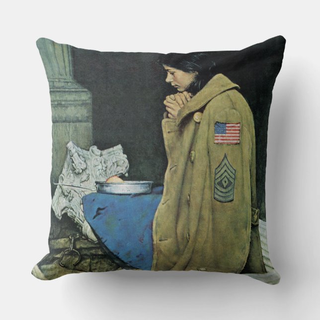 Refugee Thanksgiving Throw Pillow (Front)