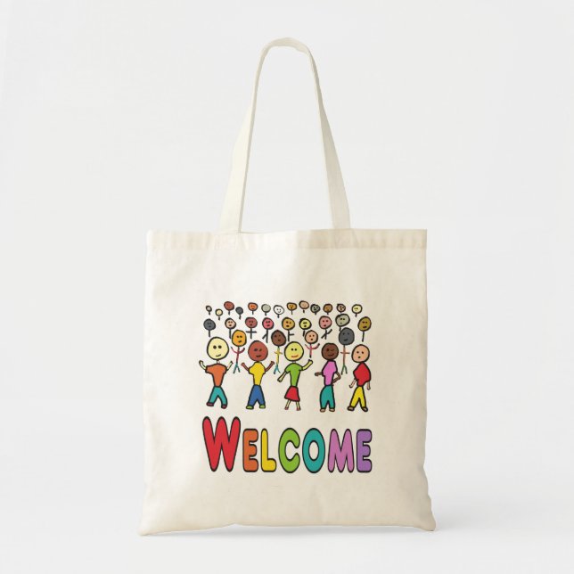 Refugees and Migrants Welcome Tote Bag (Front)