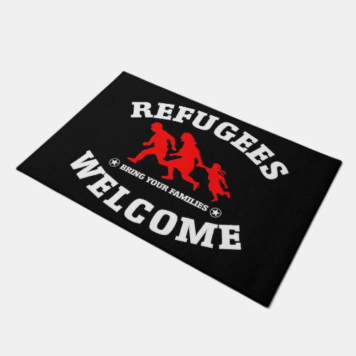 Refugees Welcome Bring Your Families Doormat