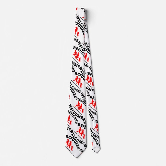 Refugees Welcome Bring Your Families Tie (Front)