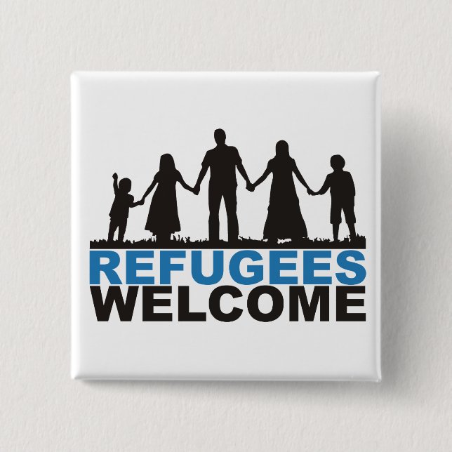 Refugees Welcome Pinback Button (Front)