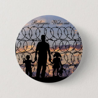 Refugees Welcome Pinback Button