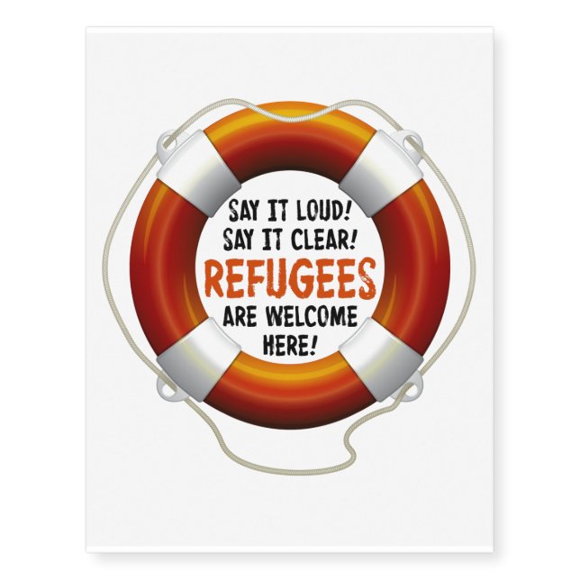 Refugees Welcome Temporary Tattoos (Front)