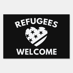 Refugees Welcome Yard Sign