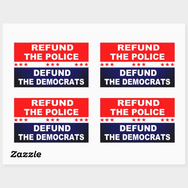 Refund the Police Defund the Democrats Rectangular Sticker (Sheet)