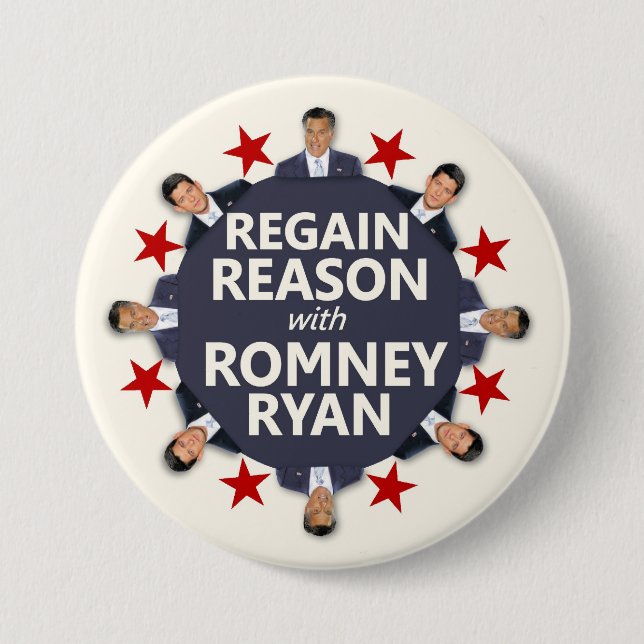 Regain Reason with Romney Ryan Pinback Button (Front)