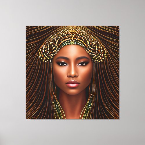 Regal African Beauty Celebrating Black History  Canvas Print