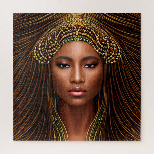 Regal African Beauty: Celebrating Black History Jigsaw Puzzle
