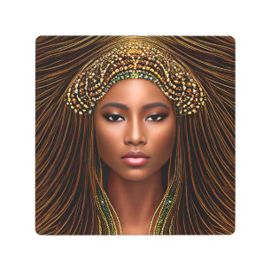 Regal African Beauty: Celebrating Black History Metal Print