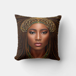 Regal African Beauty: Celebrating Black History Throw Pillow