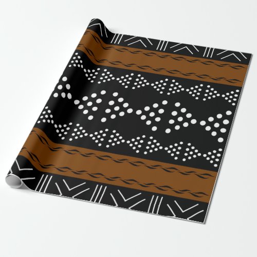 Regal African Mudcloth Inspired Wrapping Paper