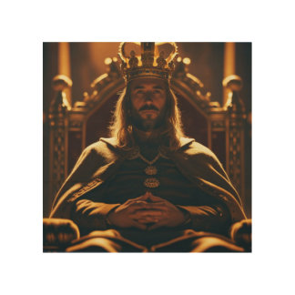 Regal Authority: The Monarch's Gaze Wood Wall Art