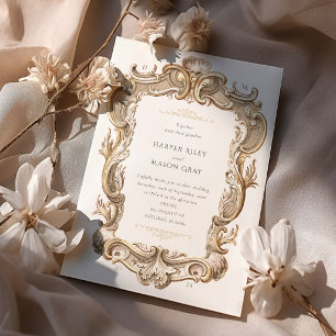 Regal Baroque Flourish Wedding Invitation Suite