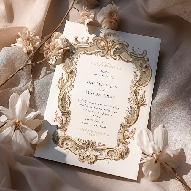 Regal Baroque Flourish Wedding Invitation Suite (Creator Uploaded)