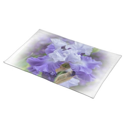 Regal Bearded Iris _ Purple  White Cloth Placemat