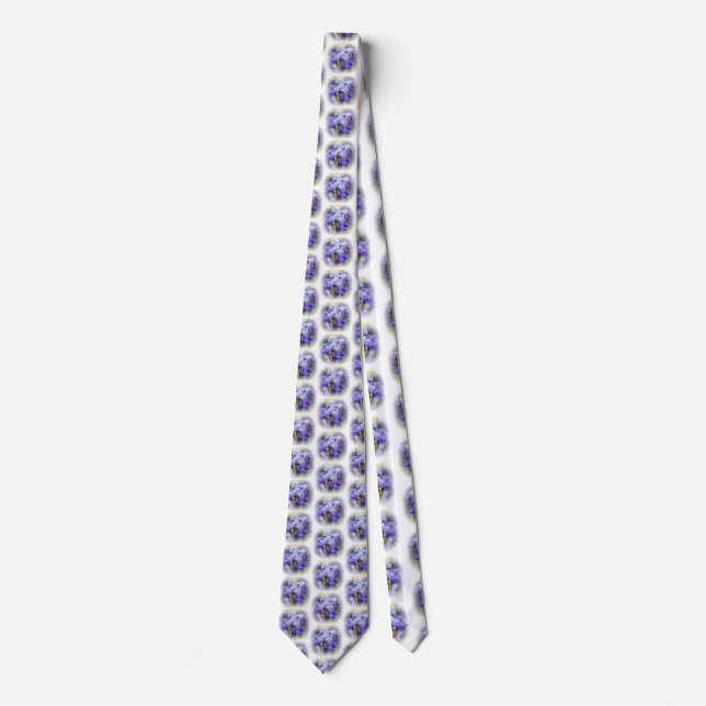 Regal Bearded Iris - Purple & White Neck Tie (Front)