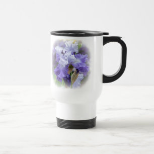 Regal Bearded Iris - Purple & White Travel Mug