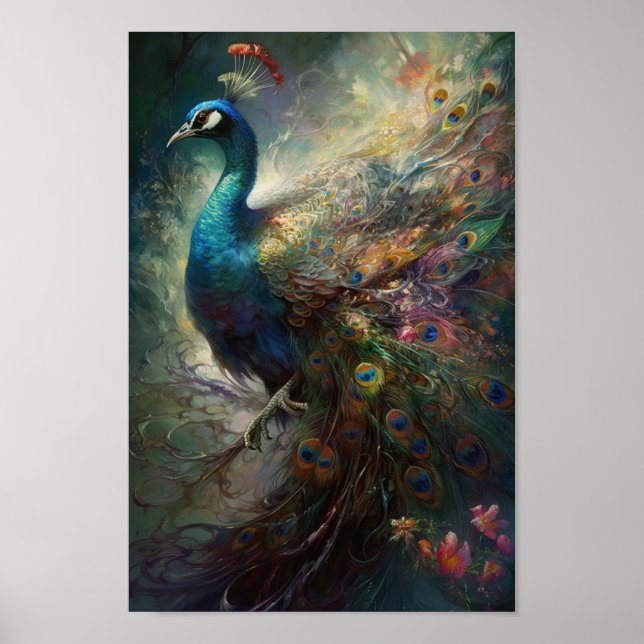 Regal Beauty Peacock Poster (Front)