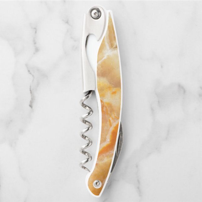 Regal Beige Faux Marble Waiter's Corkscrew (Front)