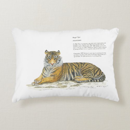 Regal Bengal Tiger Accent Pillow