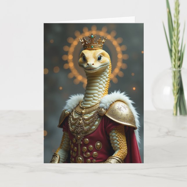 Regal Birthday Crowned Reptile Card (Front)