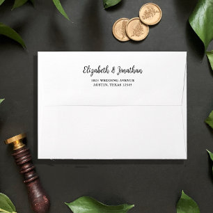 Regal Black and White Wedding Envelope