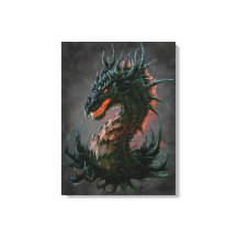 Regal Black Dragon Head - Full Colour