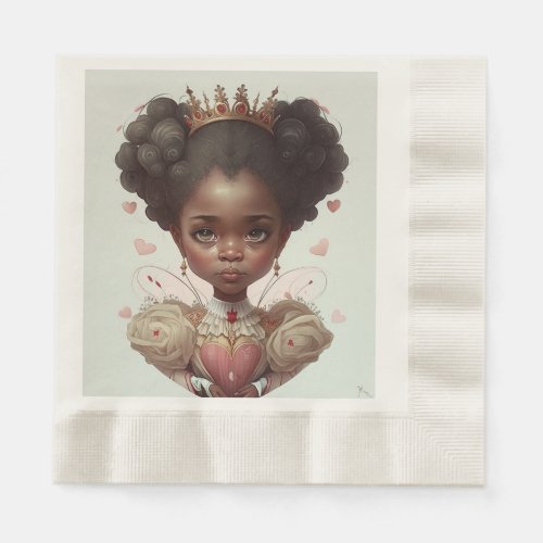 Regal Black Queen Of Hearts Napkins