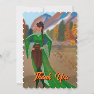 Regal Black Woman in Autumn Thank You Card