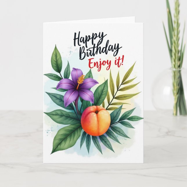 Regal Bloom Birthday Card (Front)