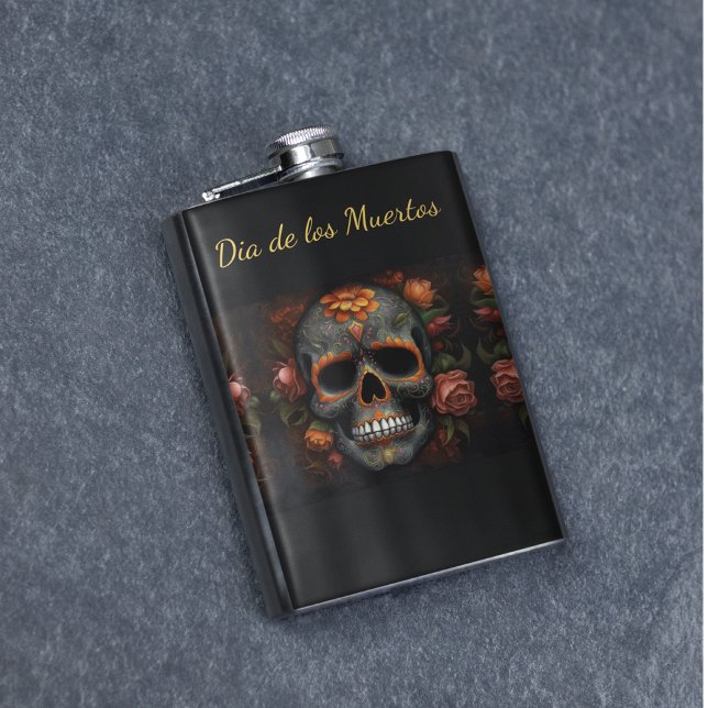 Regal Bloom Sugar Skull, custom Flask (Creator Uploaded)