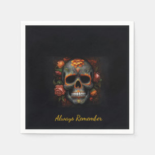Regal Bloom Sugar Skull, custom Napkins