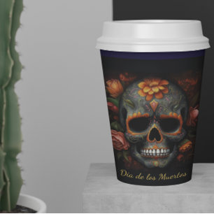 Regal Bloom Sugar Skull, custom Paper Cups