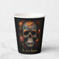 Regal Bloom Sugar Skull, custom Paper Cups | Zazzle