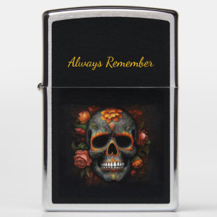 Regal Bloom Sugar Skull, custom Zippo Lighter
