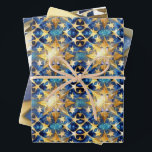 Regal blue and gold holiday wrapping paper combo<br><div class="desc">Elegant,  royal blue and gold holiday wrapping paper mix and match combo. Artsy,  impressionistic. Perfect for general use, </div>