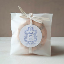 Regal Blue and White Vintage Baroque Frame Wedding