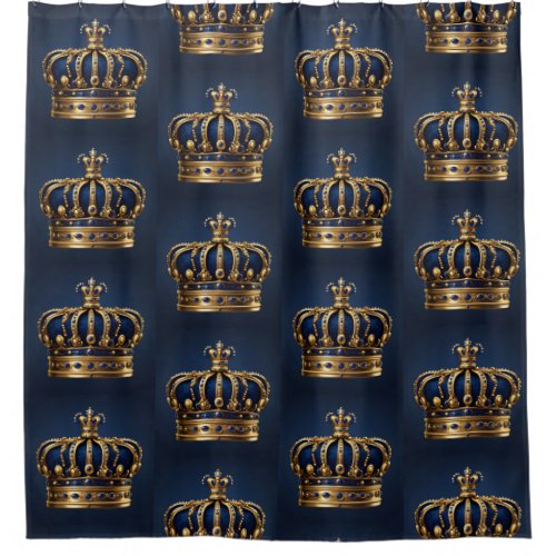 Regal Blue Crown Series Shower Curtain