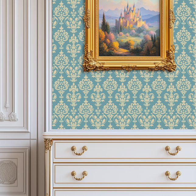 Regal Blue Damask Princesscore Wallpaper (Regal Blue Damask Princesscore Wallpaper)