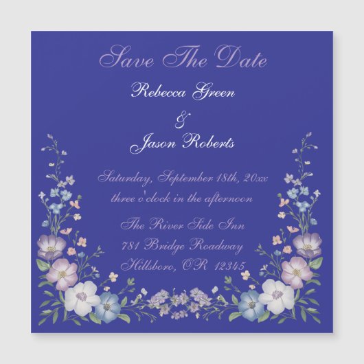 Regal Blue Vintage Elegance Garden Blooms (Front)