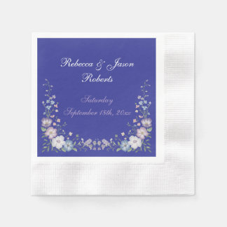 Regal Blue Vintage Elegance Garden Blooms Napkins