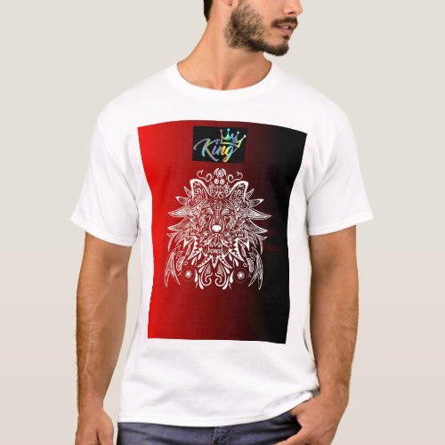 Regal Bond The Majestic King and Lion Tattoo T_Shirt