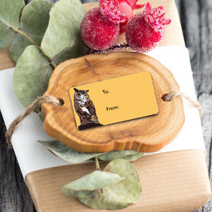 Regal Brown Owl Gift Tag
