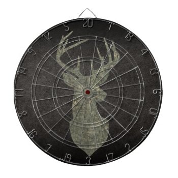 Regal Buck Trophy Deer Silhouette In Camouflage Dart Board by CandiCreations at Zazzle