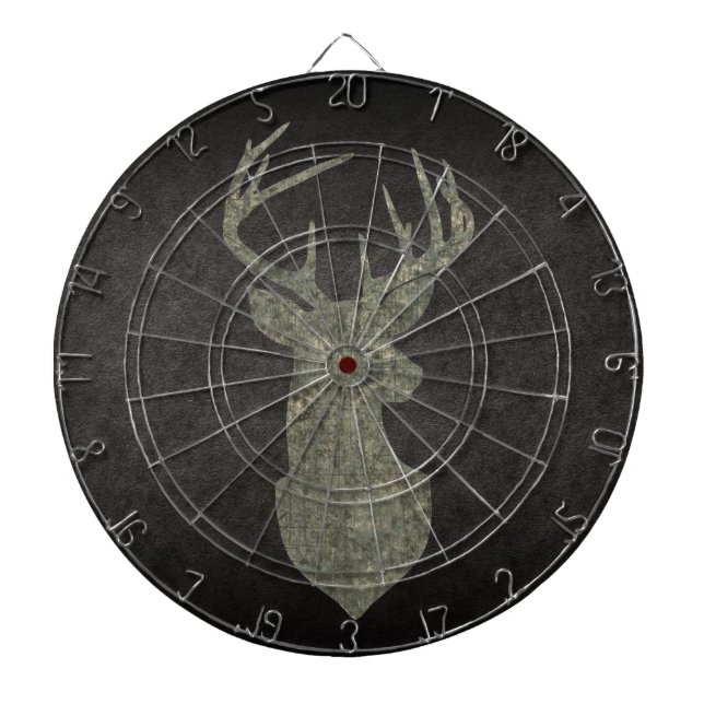 Regal Buck Trophy Deer Silhouette in Camouflage Dart Board (Front)