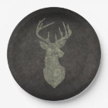 Regal Buck Trophy Deer Silhouette in Camouflage Paper Plates