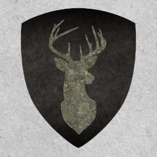 Regal Buck Trophy Deer Silhouette in Camouflage Patch