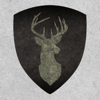 Regal Buck Trophy Deer Silhouette in Camouflage Patch